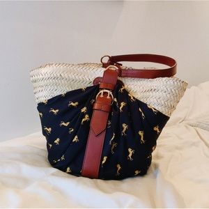 Chloé Raffia Horse Panier Basket Bag